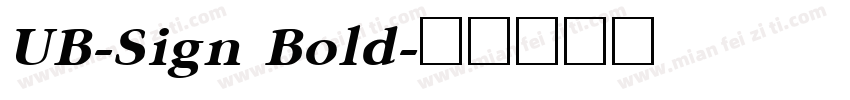 UB-Sign Bold字体转换